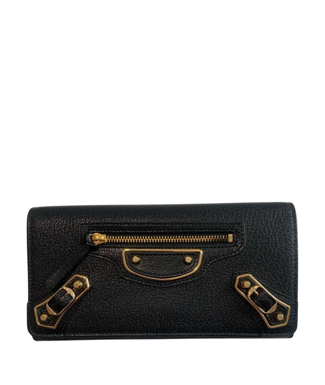 BALENCIAGA Черный кожаный кошелек, фото 1