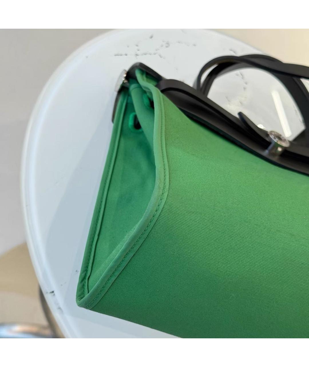 HERMES Зеленая кожаная сумка с короткими ручками, фото 6