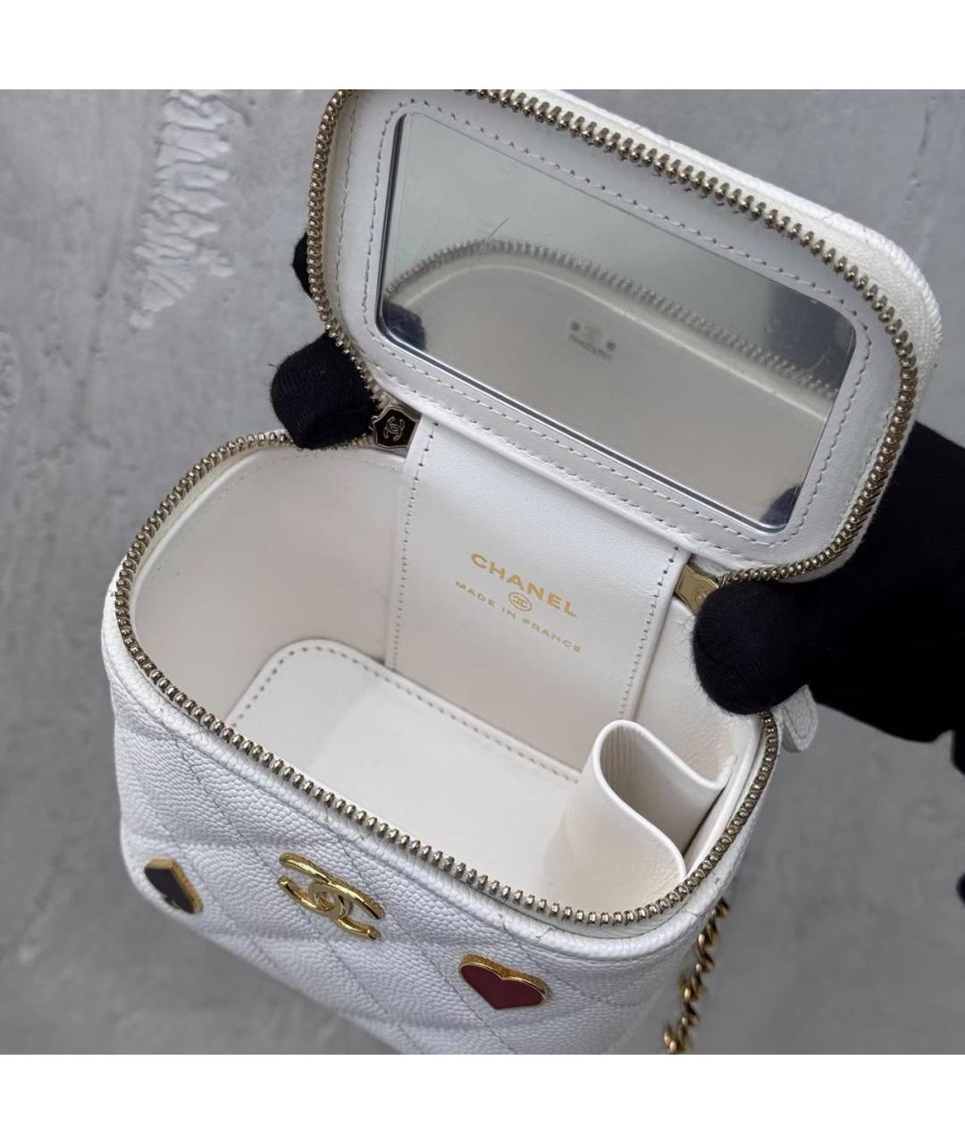 CHANEL Белая кожаная сумка через плечо, фото 8
