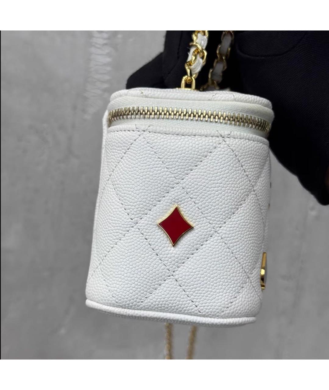 CHANEL Белая кожаная сумка через плечо, фото 5
