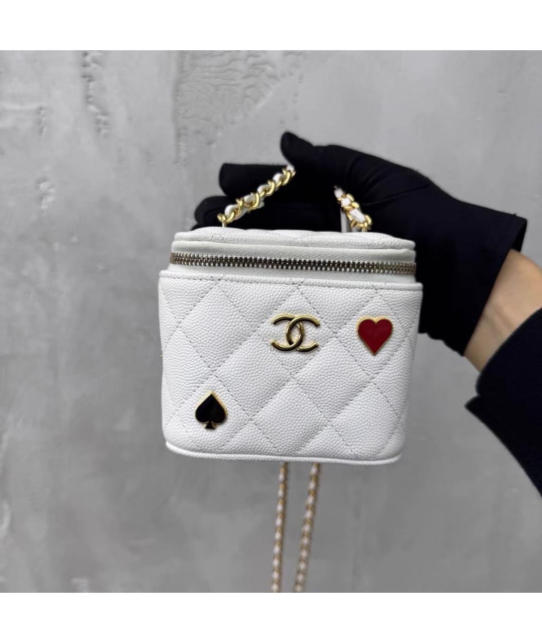 CHANEL Белая кожаная сумка через плечо, фото 9