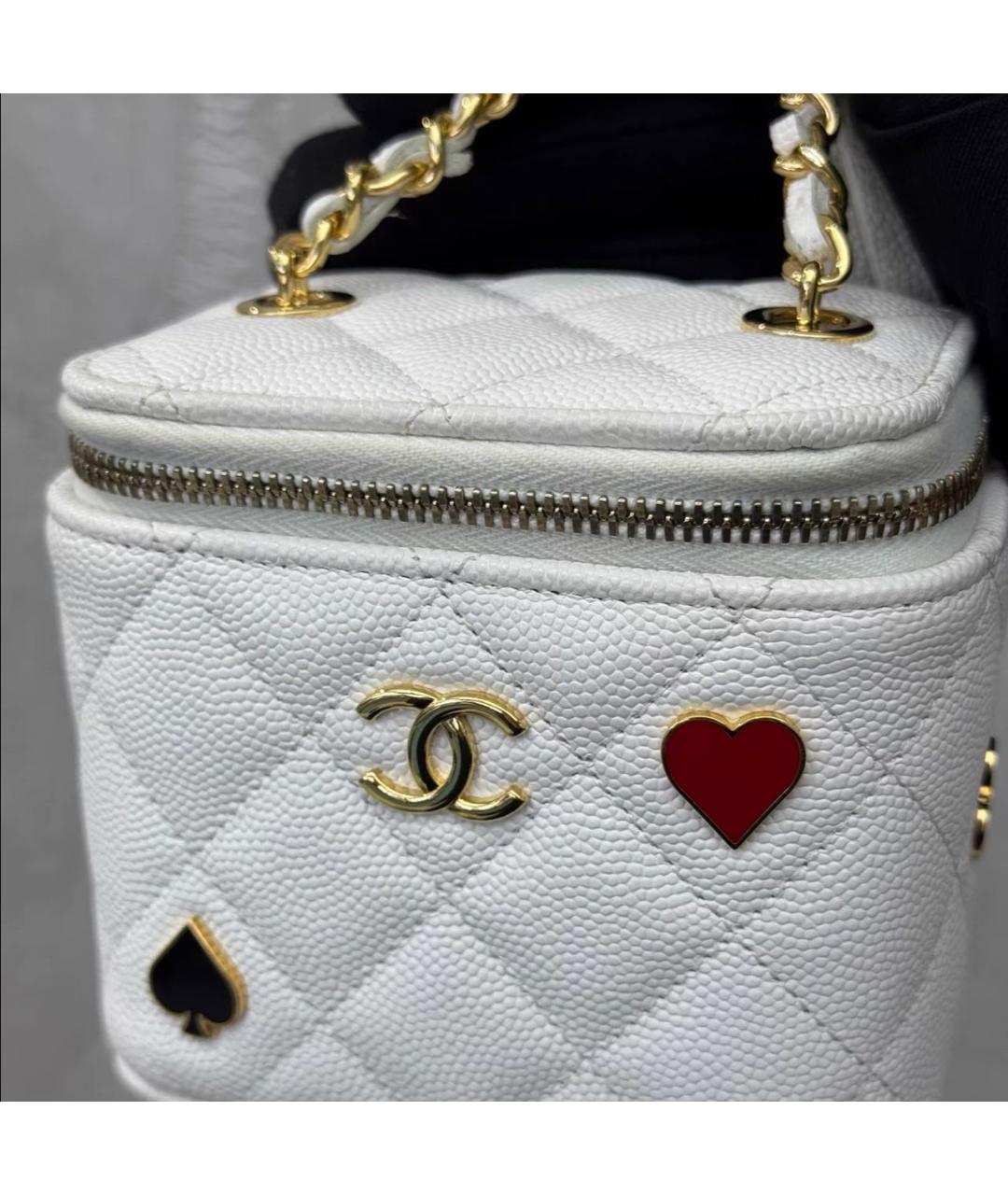 CHANEL Белая кожаная сумка через плечо, фото 3