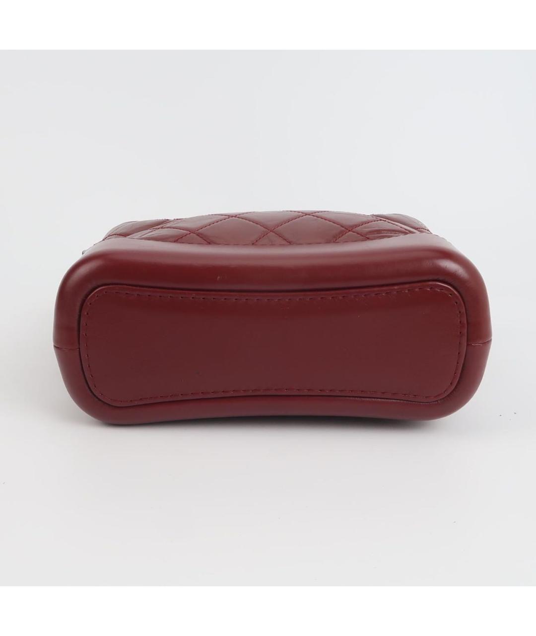 CHANEL Бордовая кожаная сумка через плечо, фото 5