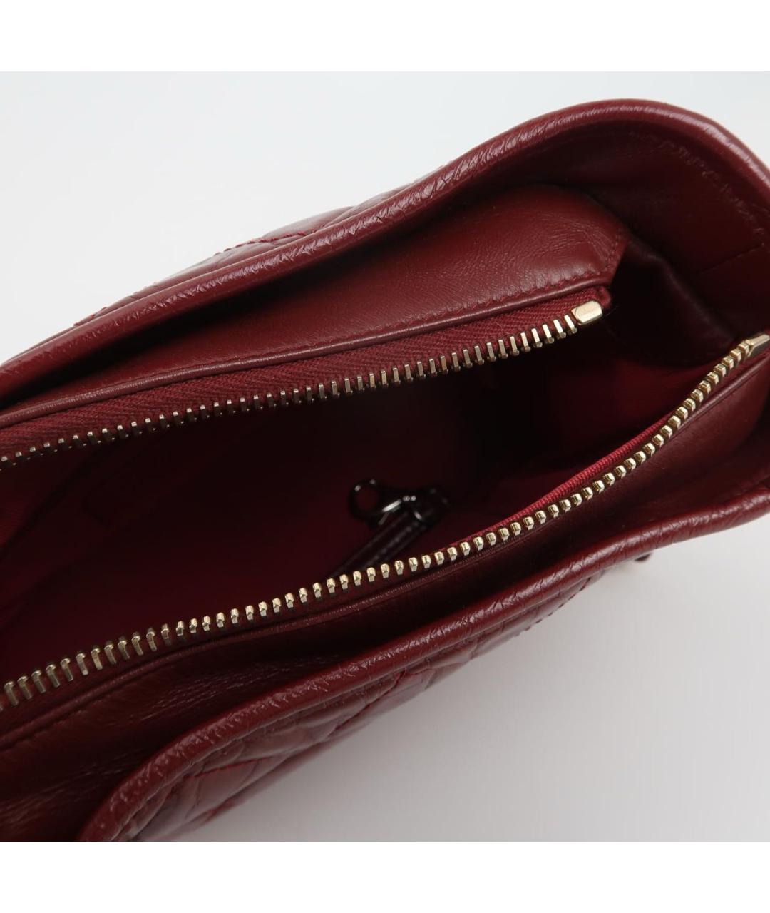 CHANEL Бордовая кожаная сумка через плечо, фото 6