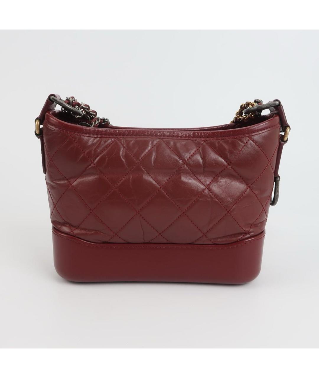 CHANEL Бордовая кожаная сумка через плечо, фото 4