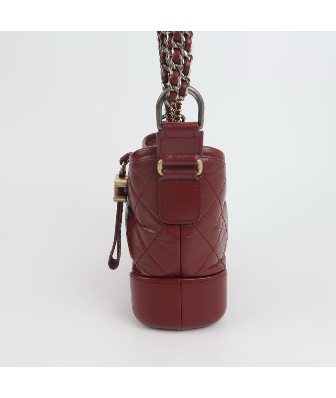 CHANEL Бордовая кожаная сумка через плечо, фото 2