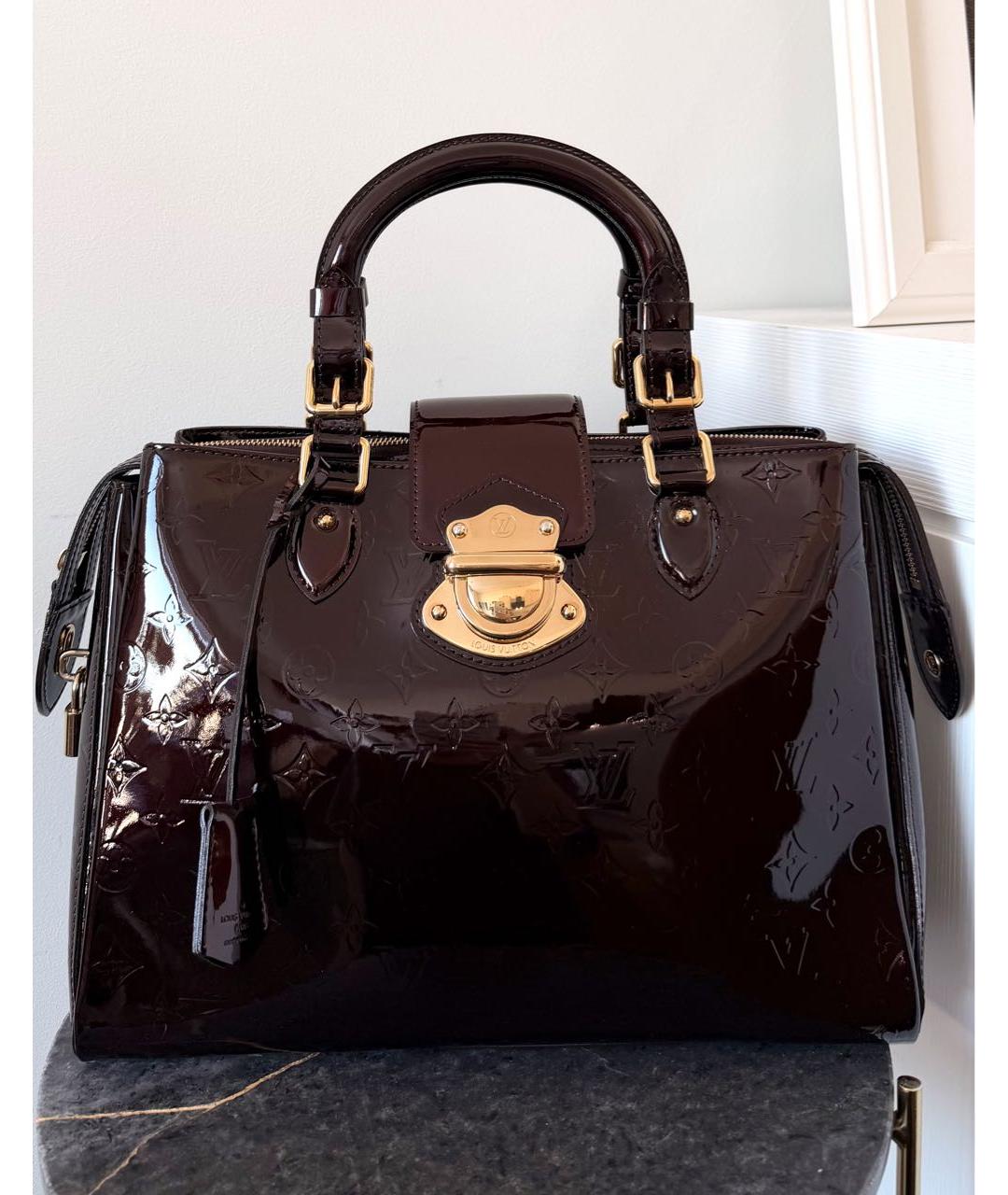 LOUIS VUITTON Бордовая сумка тоут из лакированной кожи, фото 2