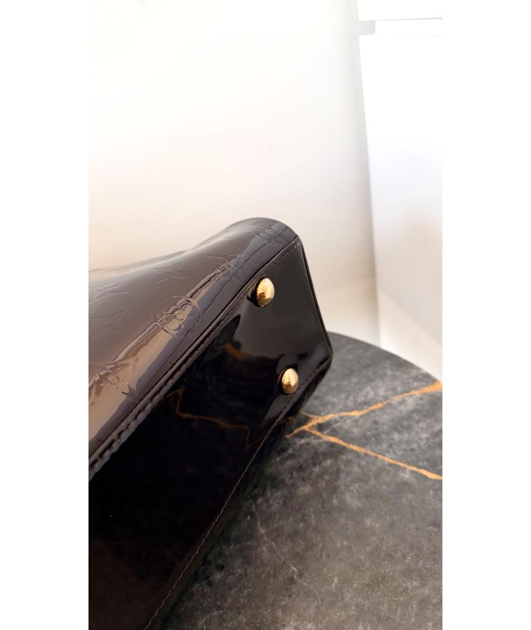 LOUIS VUITTON Бордовая сумка тоут из лакированной кожи, фото 4