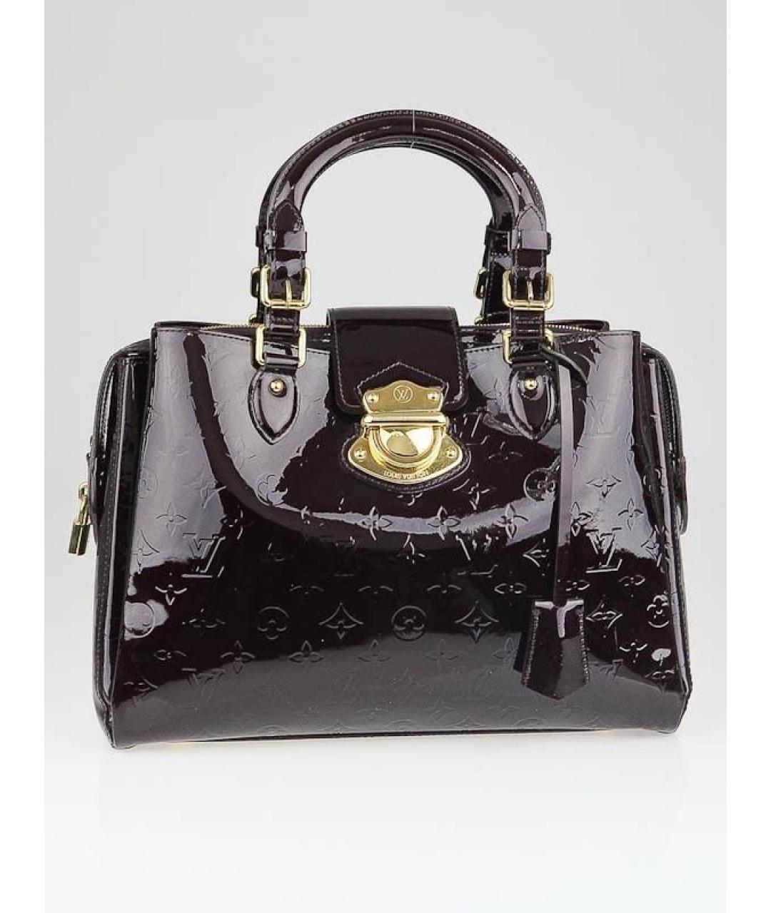 LOUIS VUITTON Бордовая сумка тоут из лакированной кожи, фото 6