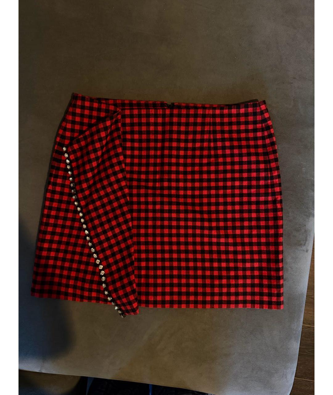 NO. 21 Красная хлопковая юбка мини, фото 7
