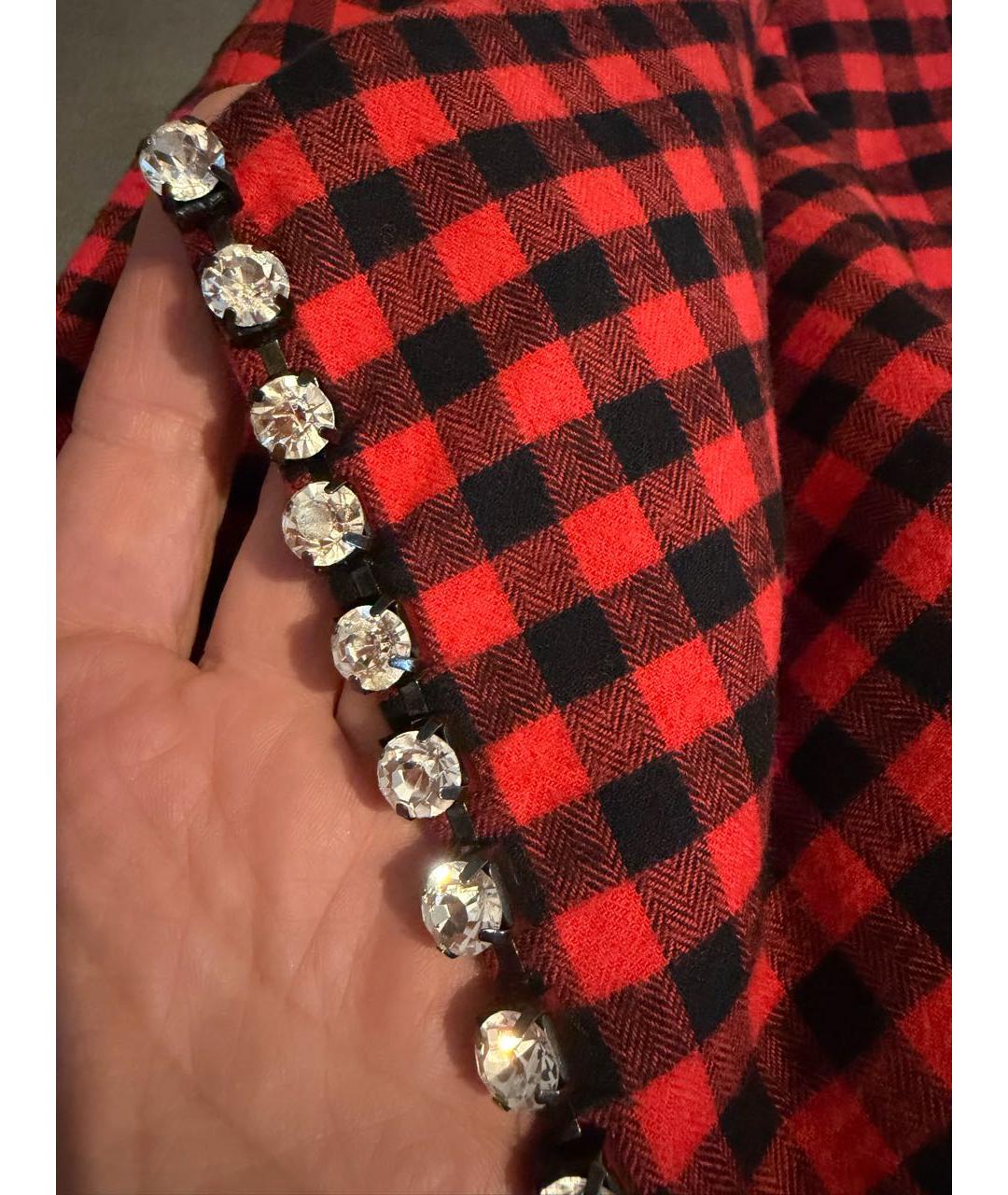 NO. 21 Красная хлопковая юбка мини, фото 4