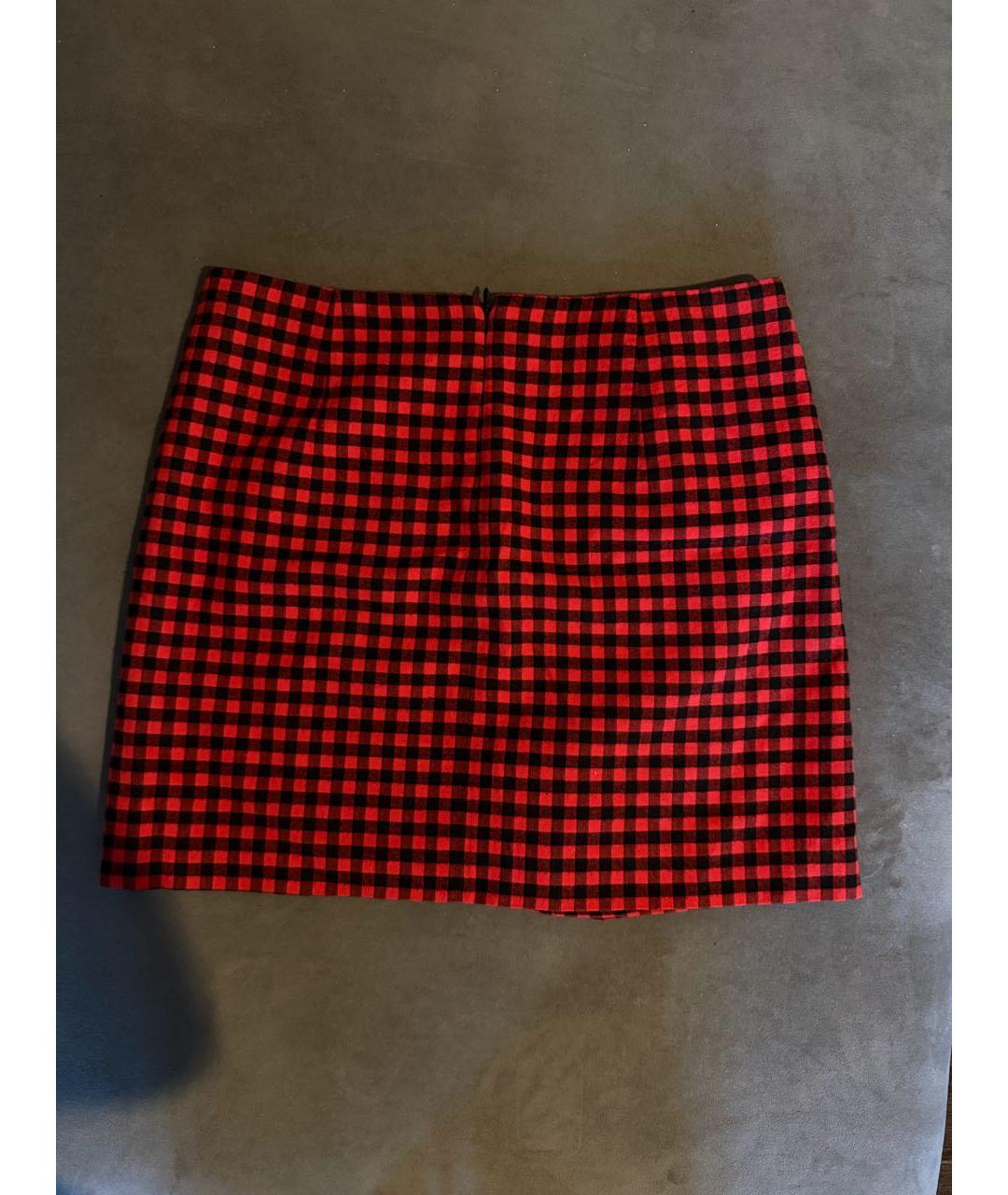 NO. 21 Красная хлопковая юбка мини, фото 2