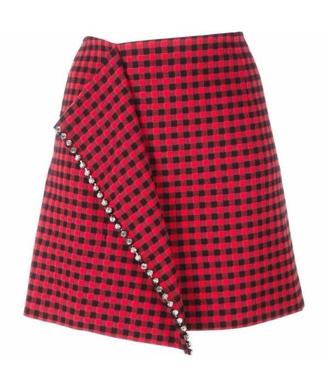 NO. 21 Красная хлопковая юбка мини, фото 6