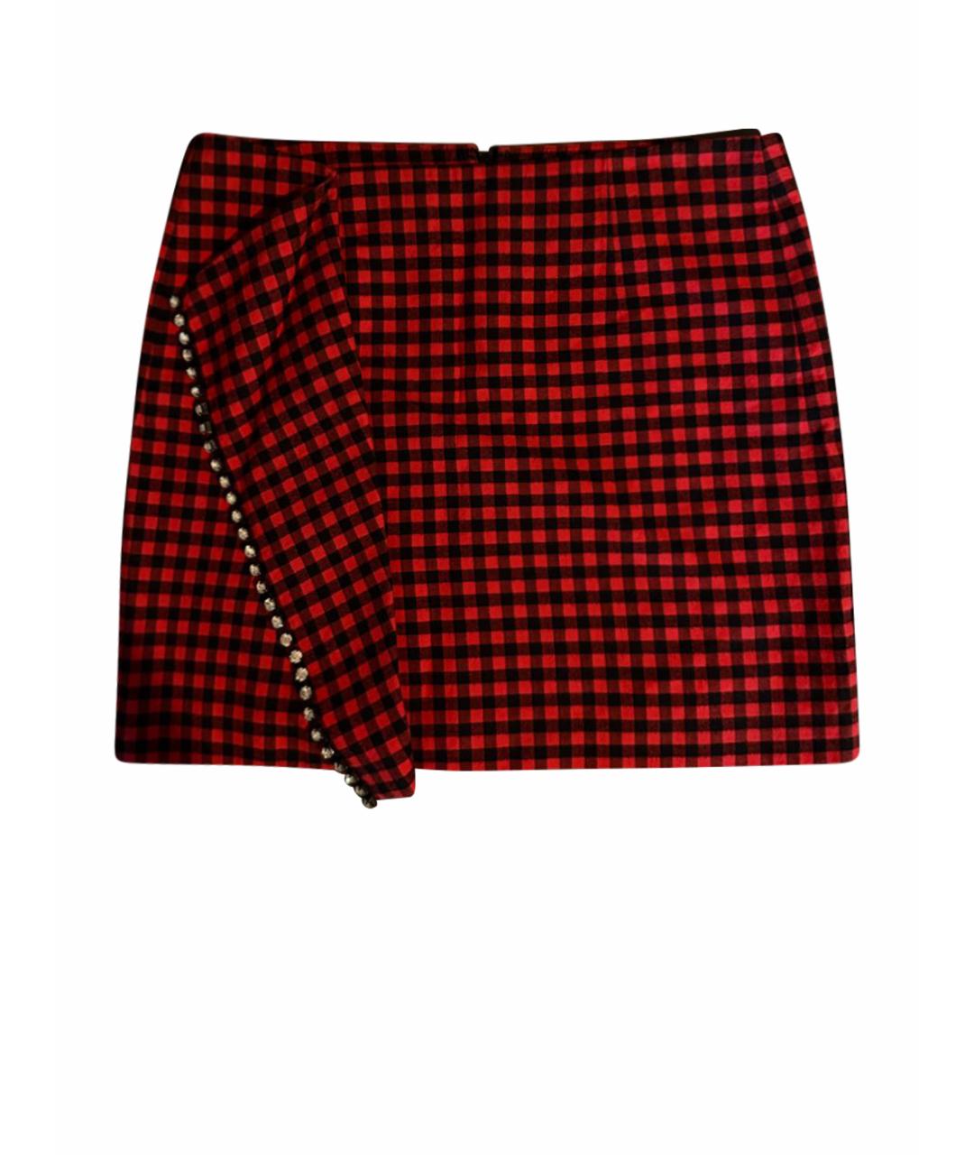 NO. 21 Красная хлопковая юбка мини, фото 1