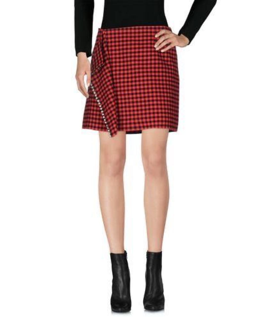 NO. 21 Красная хлопковая юбка мини, фото 5