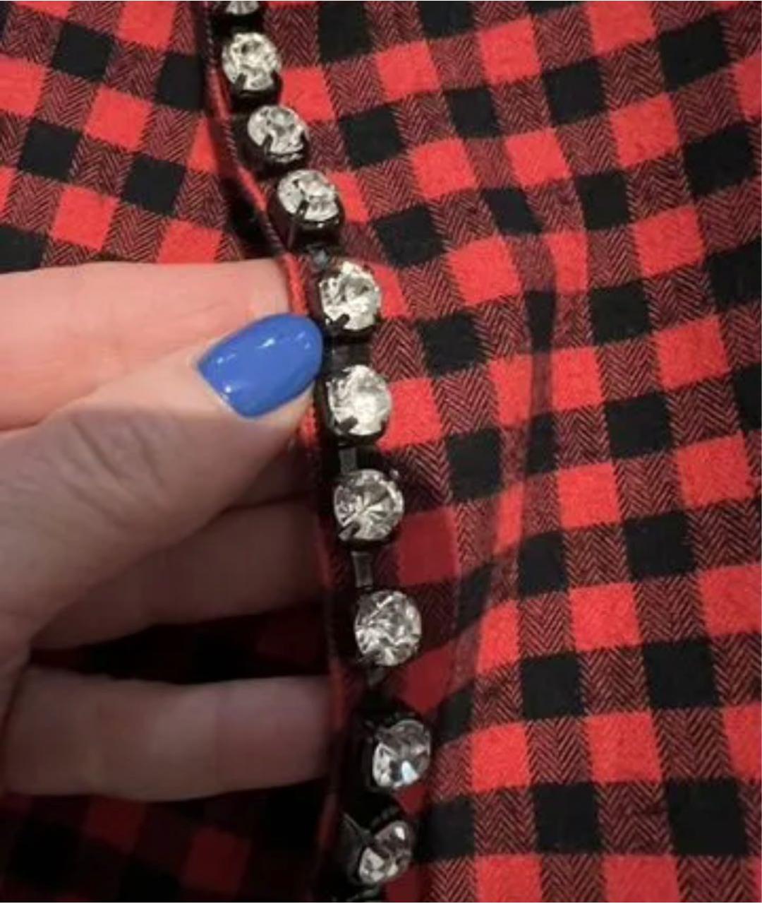 NO. 21 Красная хлопковая юбка мини, фото 3