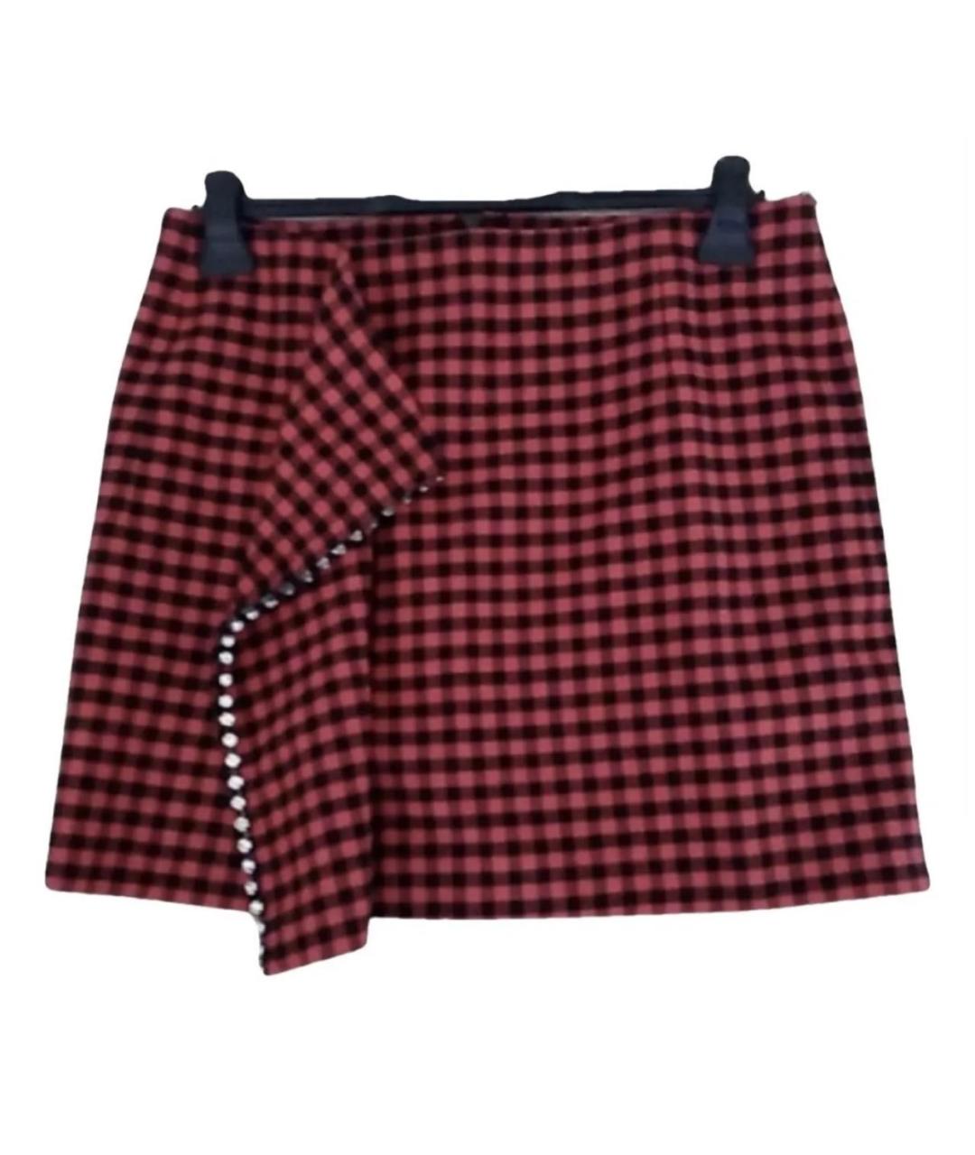 NO. 21 Красная хлопковая юбка мини, фото 4