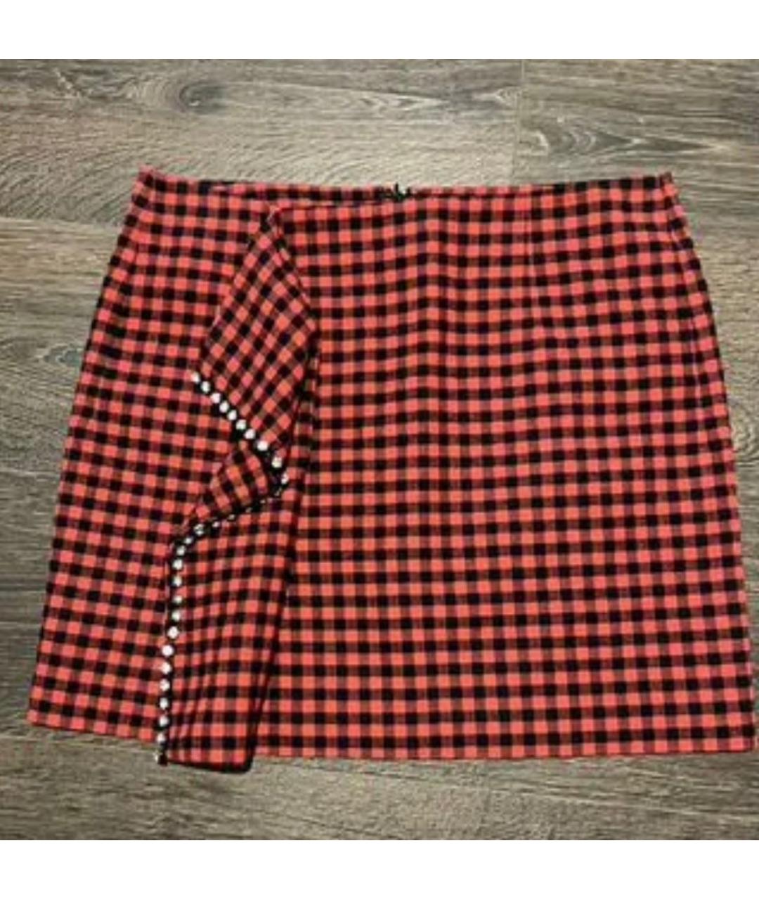 NO. 21 Красная хлопковая юбка мини, фото 7