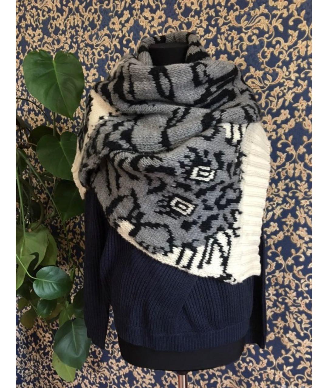 JOSEPH Серый шерстяной шарф, фото 6