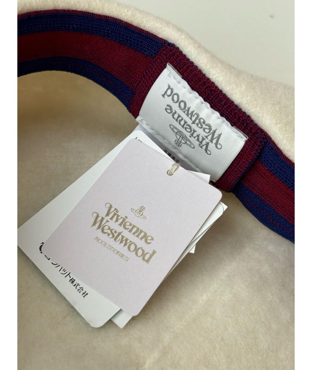 VIVIENNE WESTWOOD Бежевая кашемировая шапка, фото 3