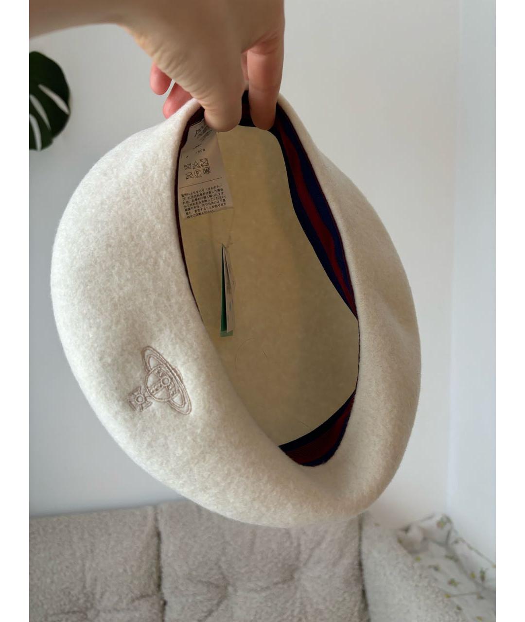 VIVIENNE WESTWOOD Бежевая кашемировая шапка, фото 2