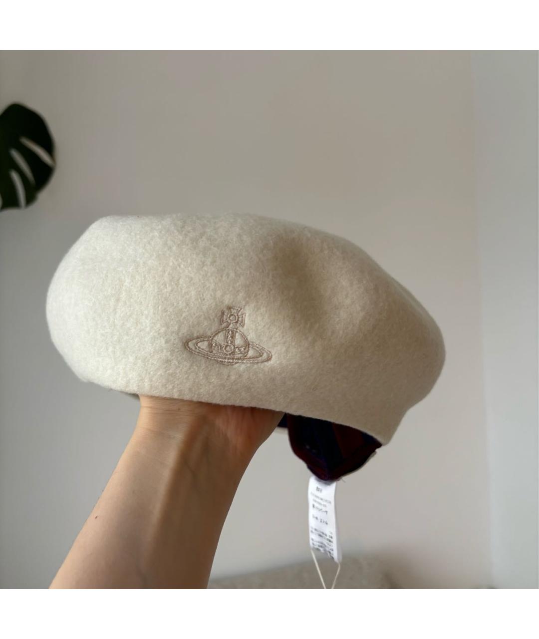 VIVIENNE WESTWOOD Бежевая кашемировая шапка, фото 6