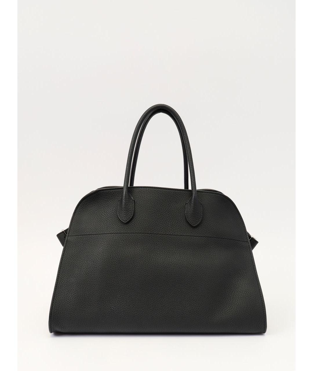 THE ROW Черная кожаная сумка с короткими ручками, фото 4