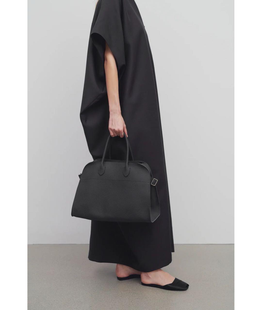 THE ROW Черная кожаная сумка с короткими ручками, фото 2