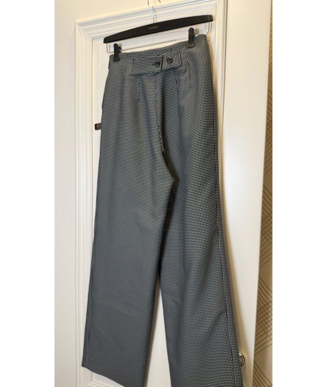 LOUIS VUITTON Серые шерстяные прямые брюки, фото 2