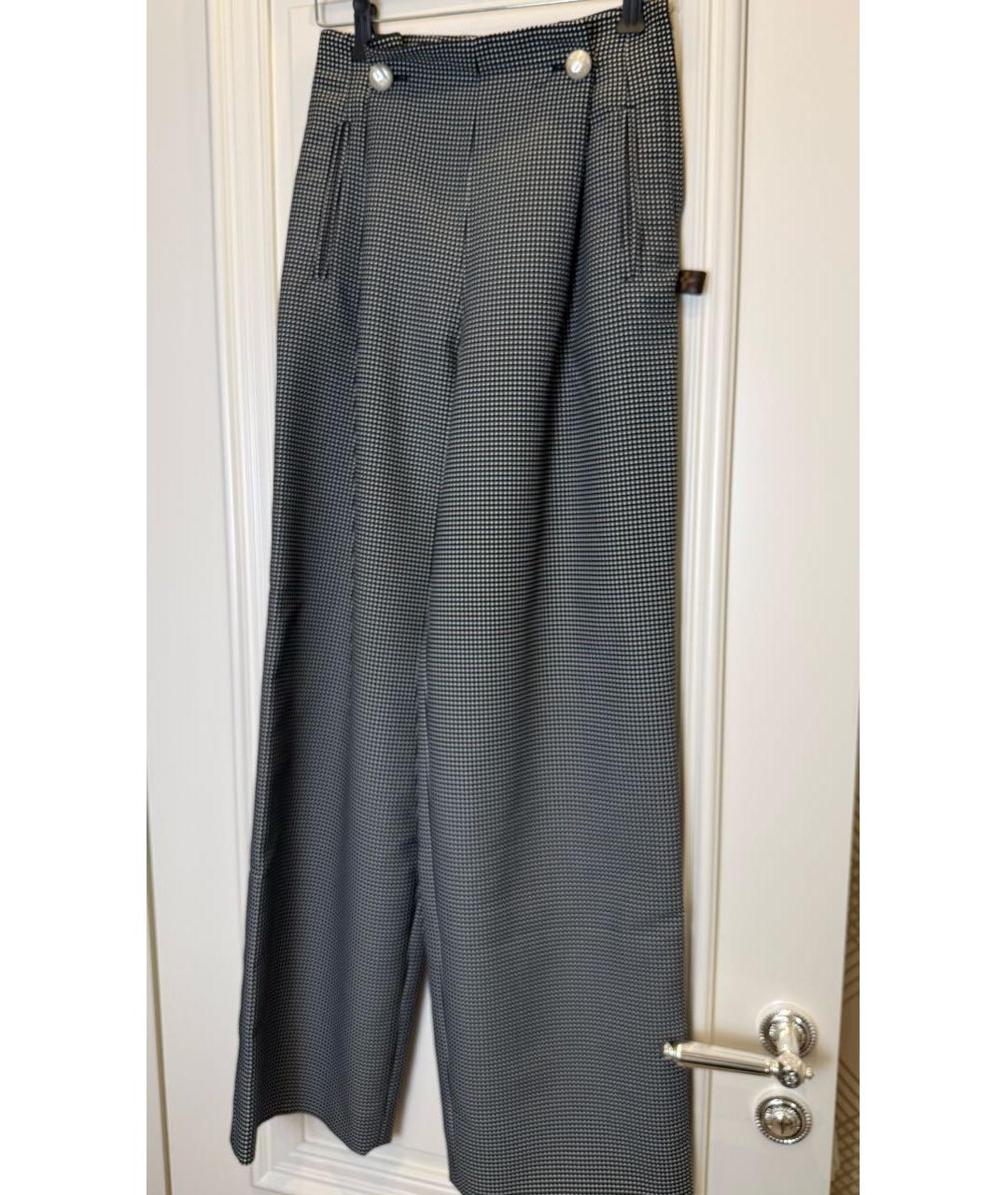 LOUIS VUITTON Серые шерстяные прямые брюки, фото 8