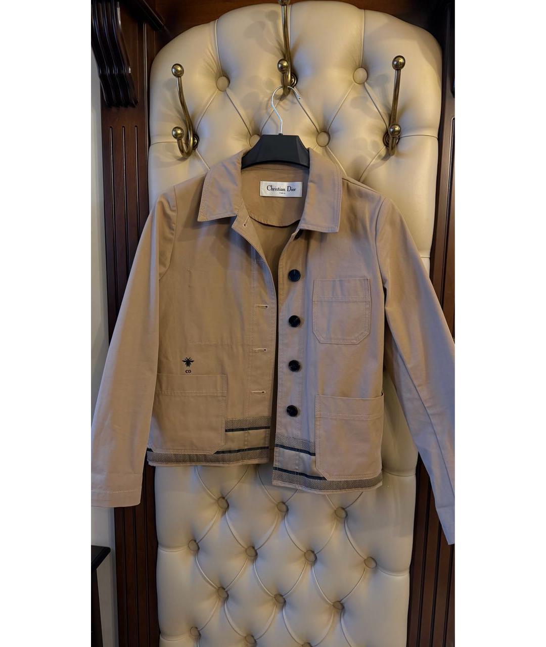 CHRISTIAN DIOR Бежевая хлопковая куртка, фото 2