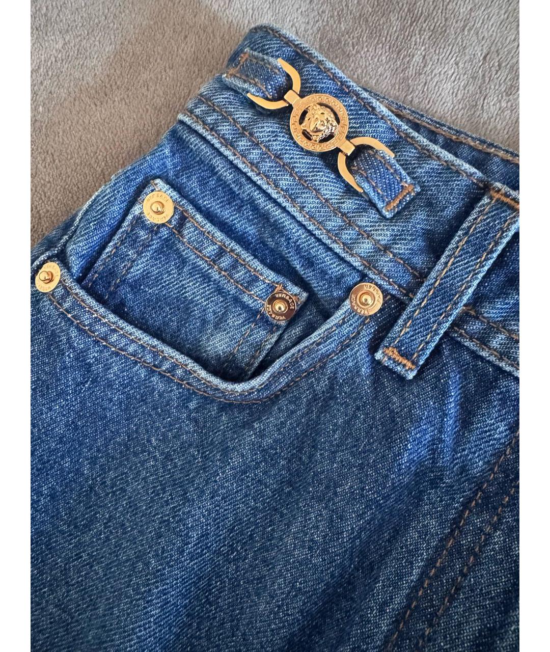 VERSACE Синие прямые джинсы, фото 3