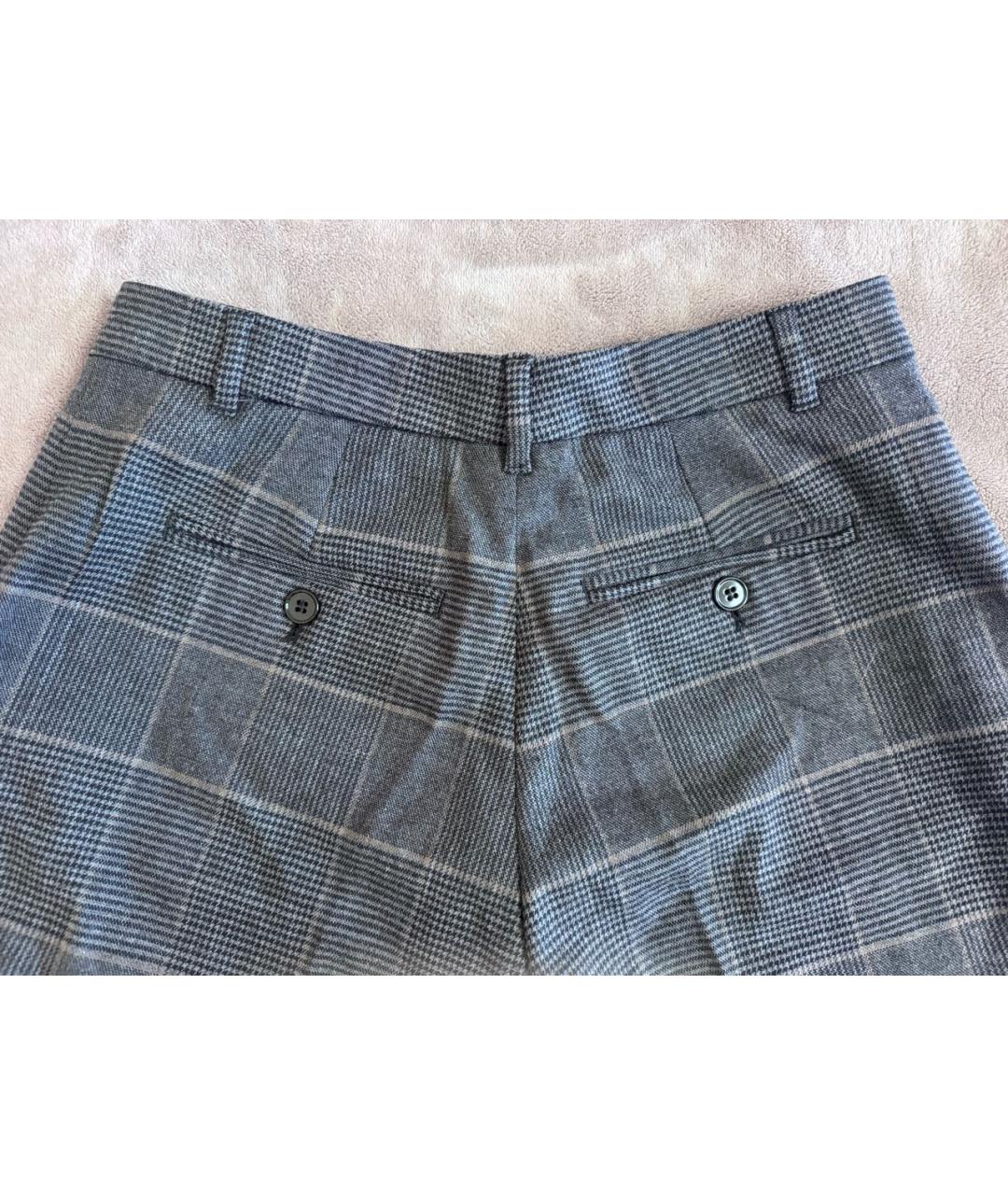 DOLCE&GABBANA Серые шерстяные прямые брюки, фото 2