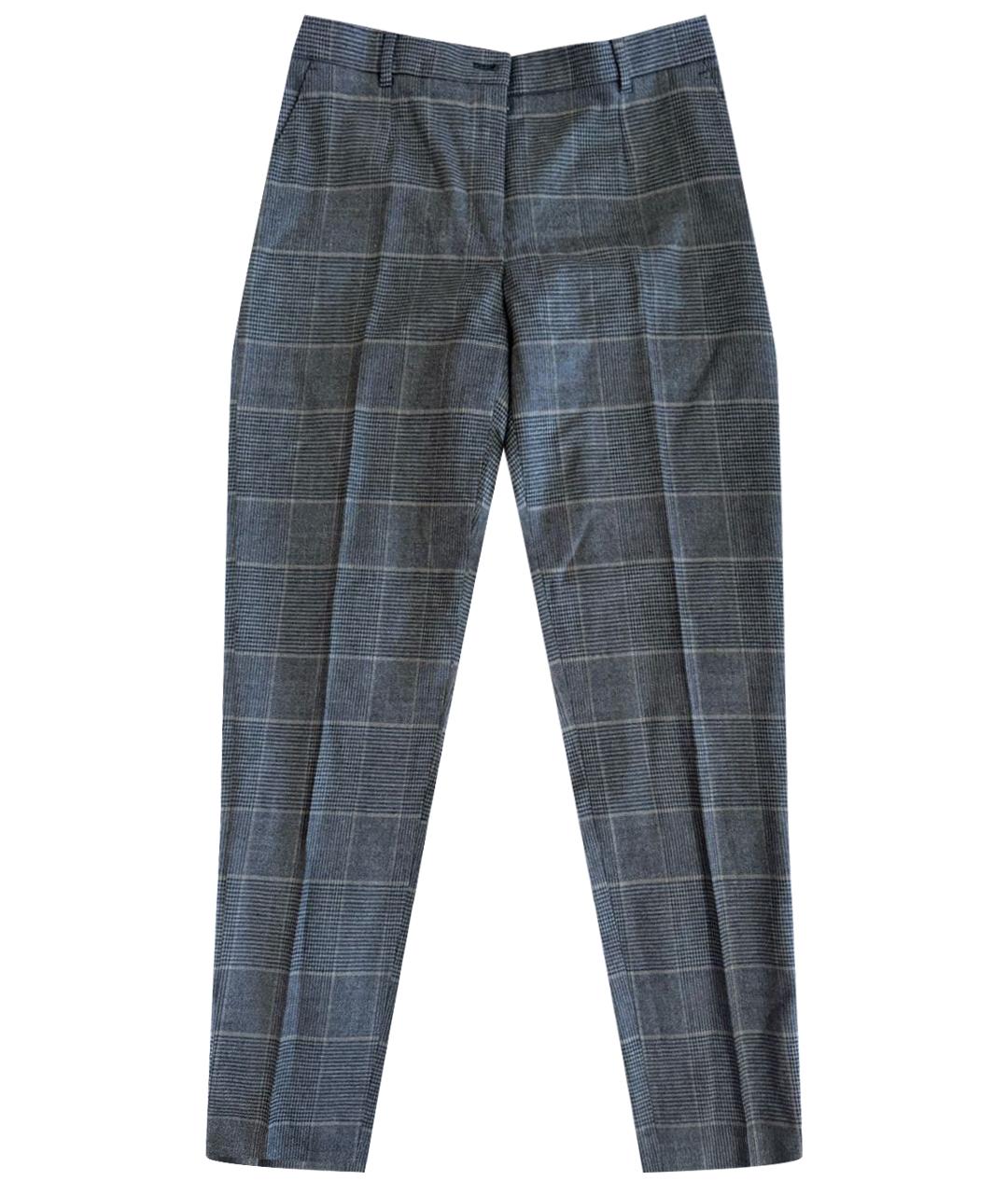 DOLCE&GABBANA Серые шерстяные прямые брюки, фото 1