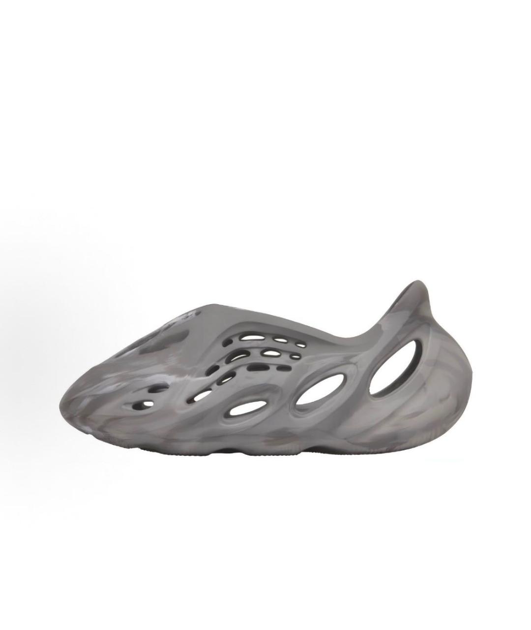 ADIDAS YEEZY Антрацитовые резиновые шлепанцы, фото 3