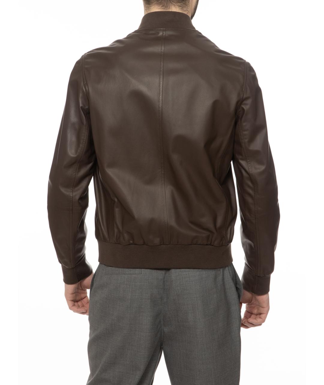 BRUNELLO CUCINELLI Коричневая кожаная куртка, фото 2