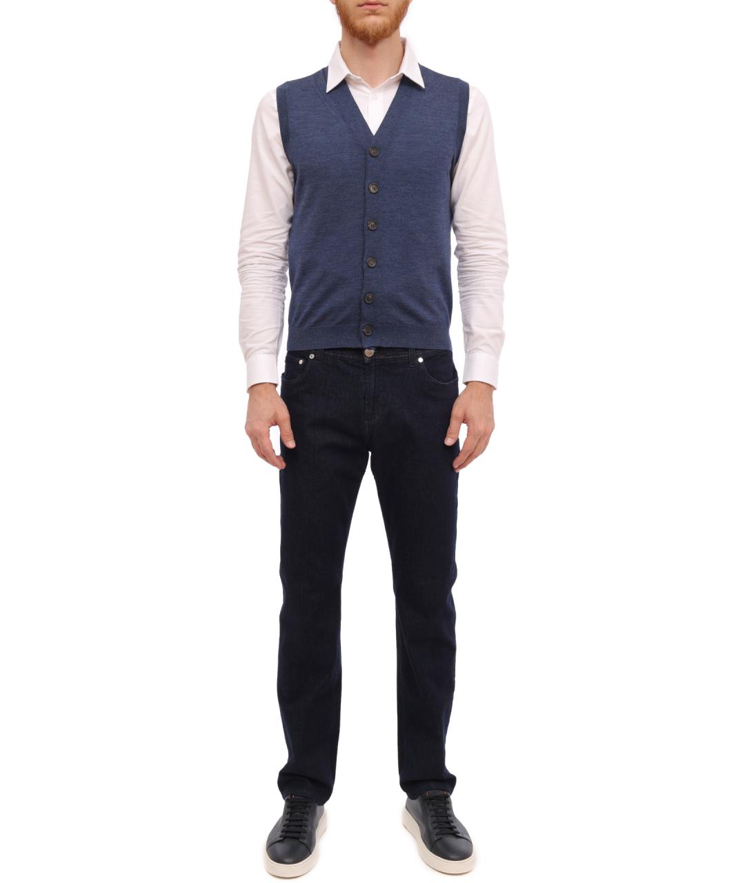 BRUNELLO CUCINELLI Синяя шерстяная жилетка, фото 2