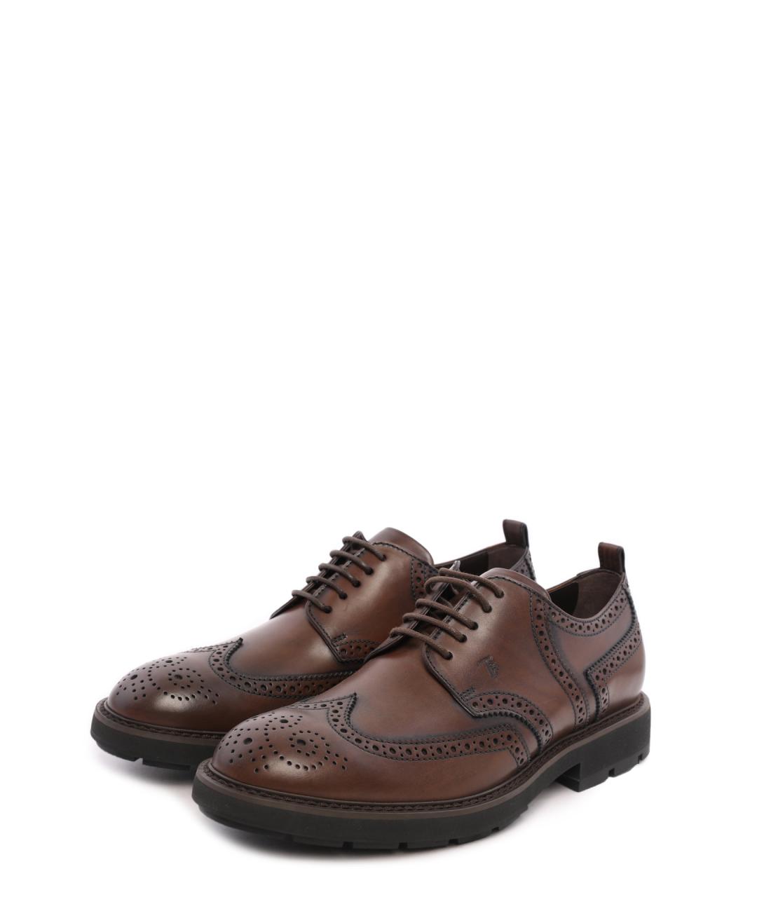 TOD'S Коричневые кожаные туфли, фото 7