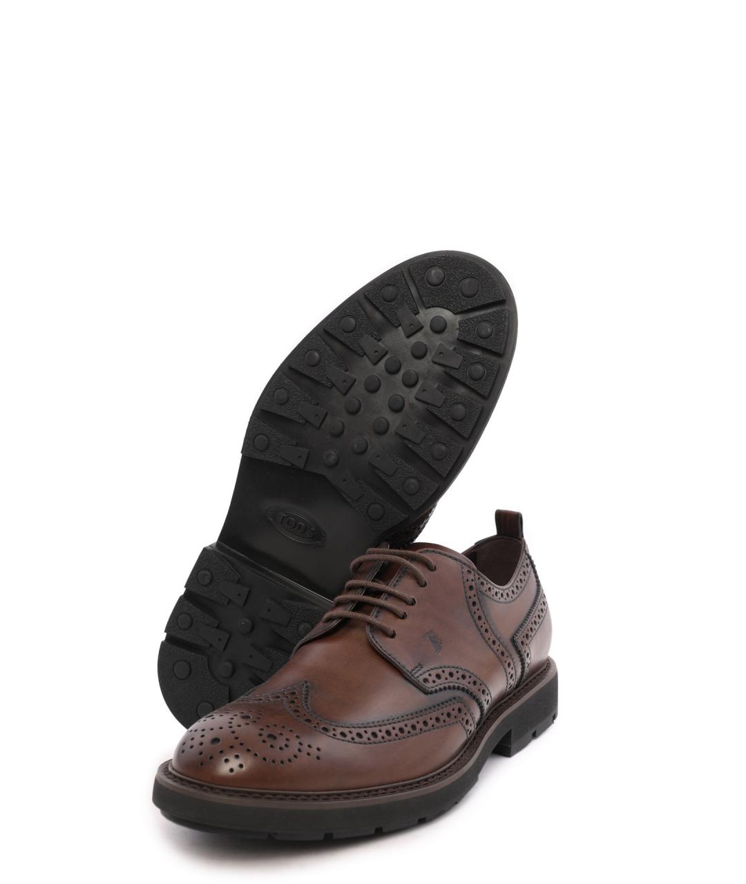 TOD'S Коричневые кожаные туфли, фото 4