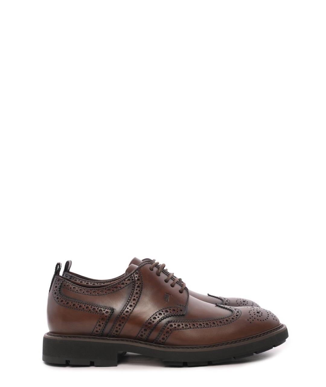 TOD'S Коричневые кожаные туфли, фото 9