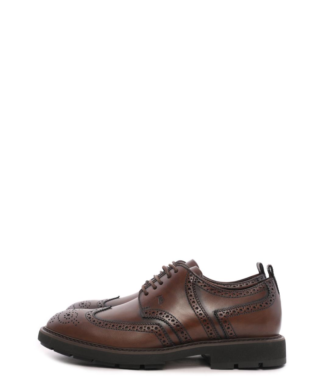 TOD'S Коричневые кожаные туфли, фото 8