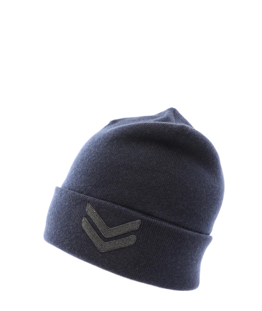 BRUNELLO CUCINELLI Синяя кашемировая шапка, фото 4