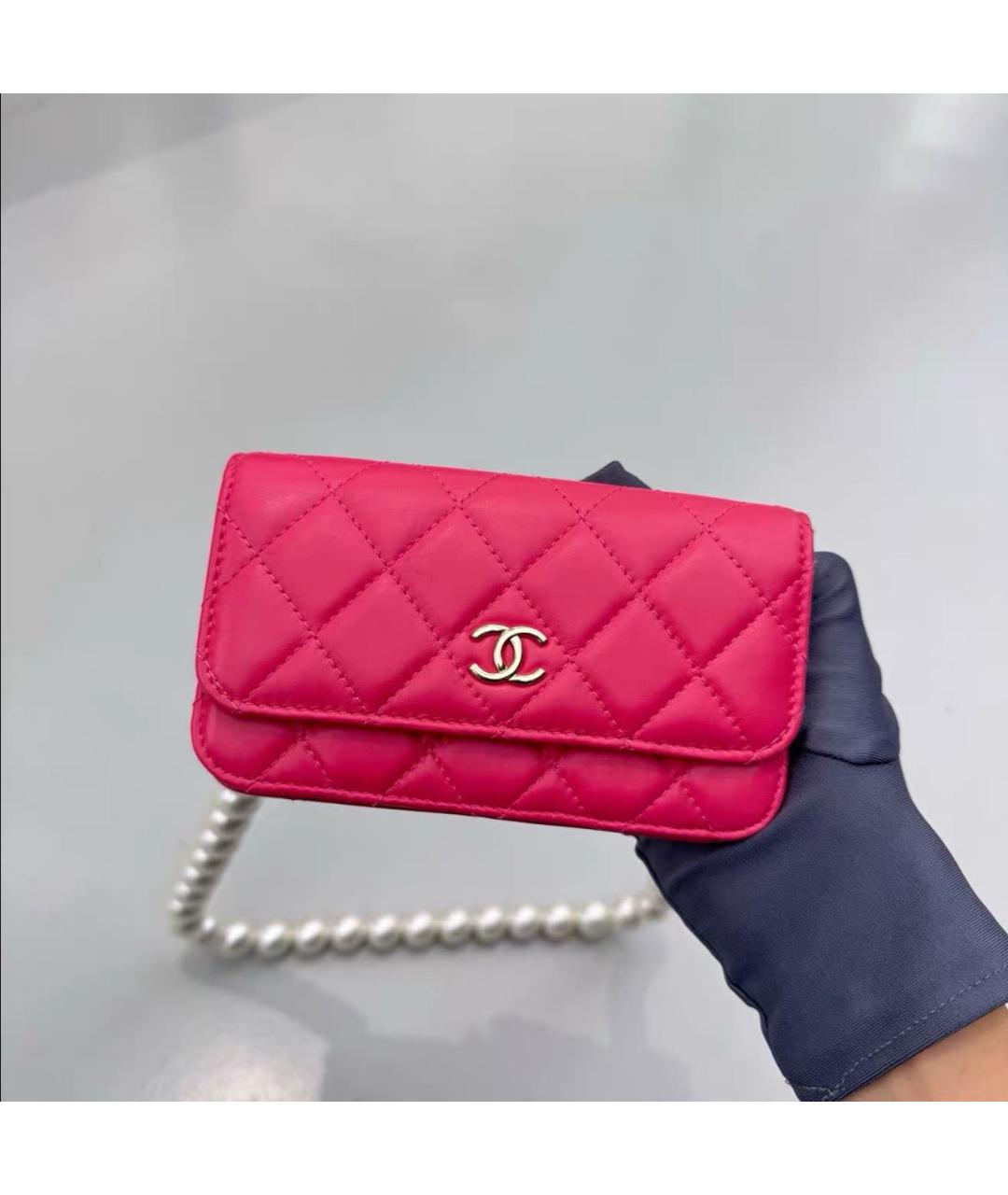 CHANEL Розовая кожаная сумка через плечо, фото 2