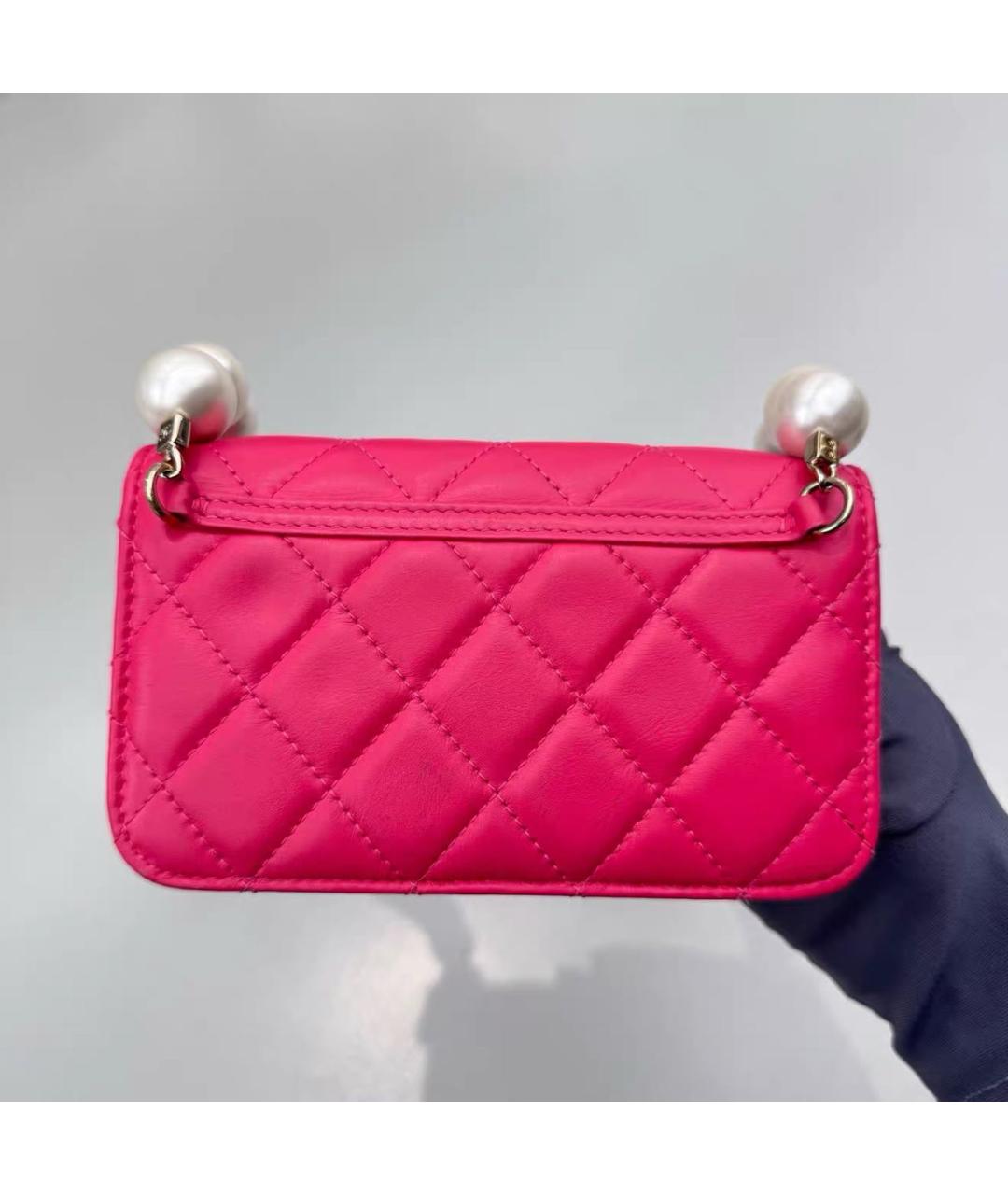 CHANEL Розовая кожаная сумка через плечо, фото 6