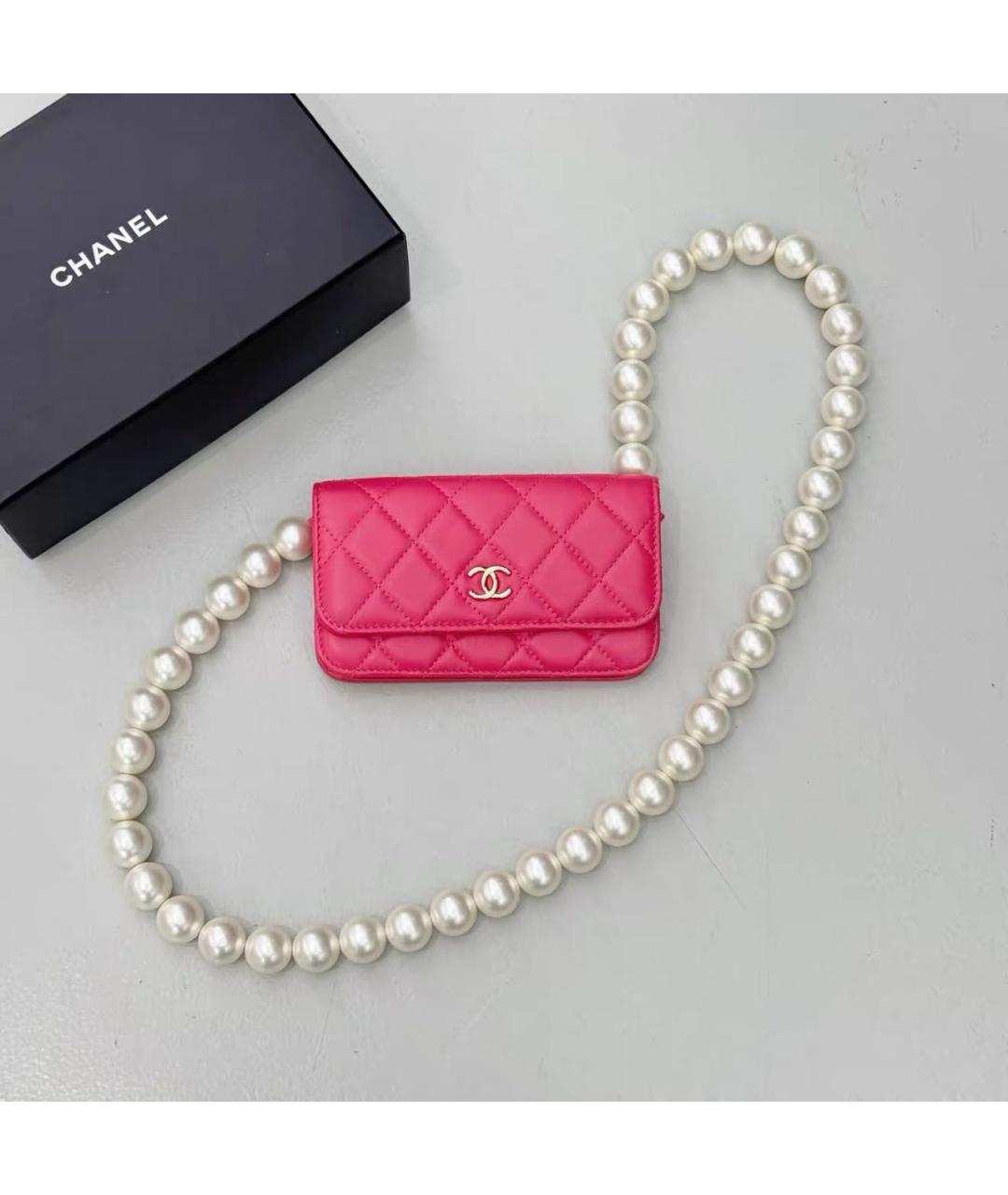 CHANEL Розовая кожаная сумка через плечо, фото 9