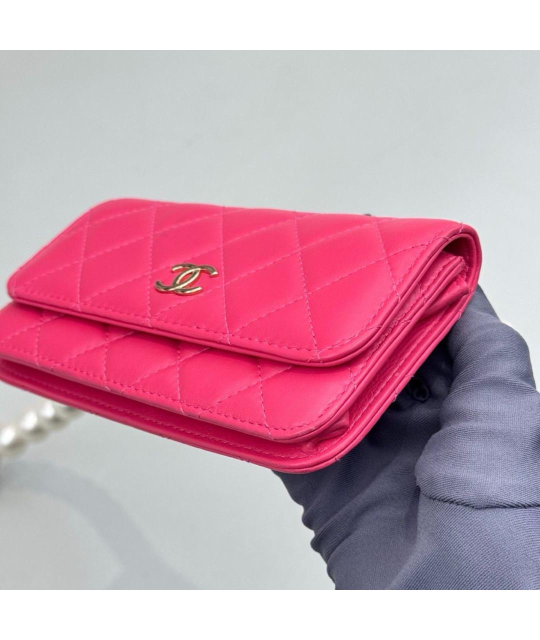 CHANEL Розовая кожаная сумка через плечо, фото 5