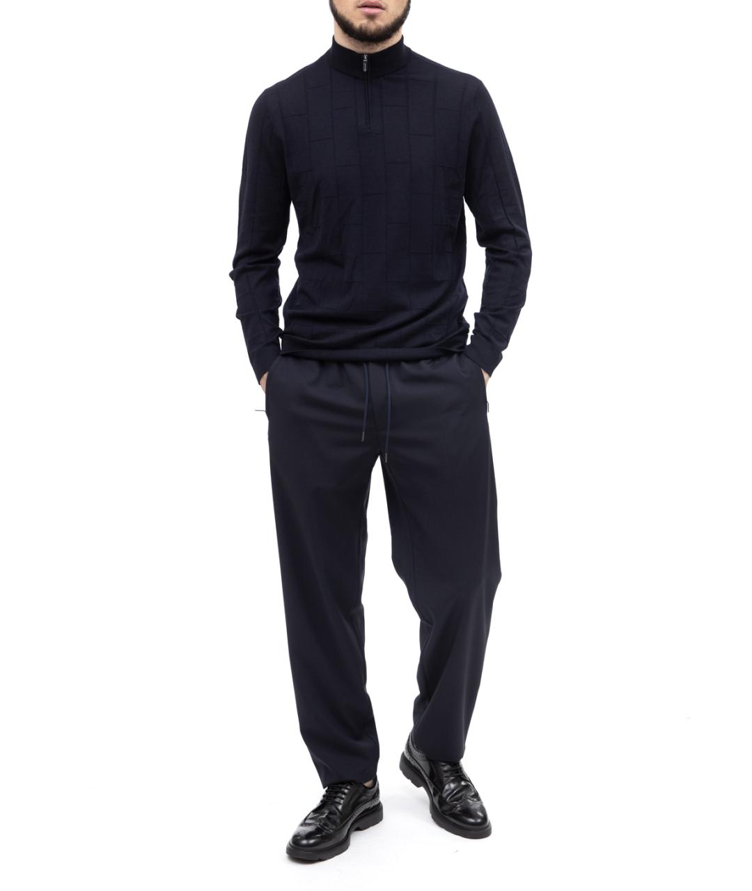 EMPORIO ARMANI Синий шерстяной джемпер / свитер, фото 2