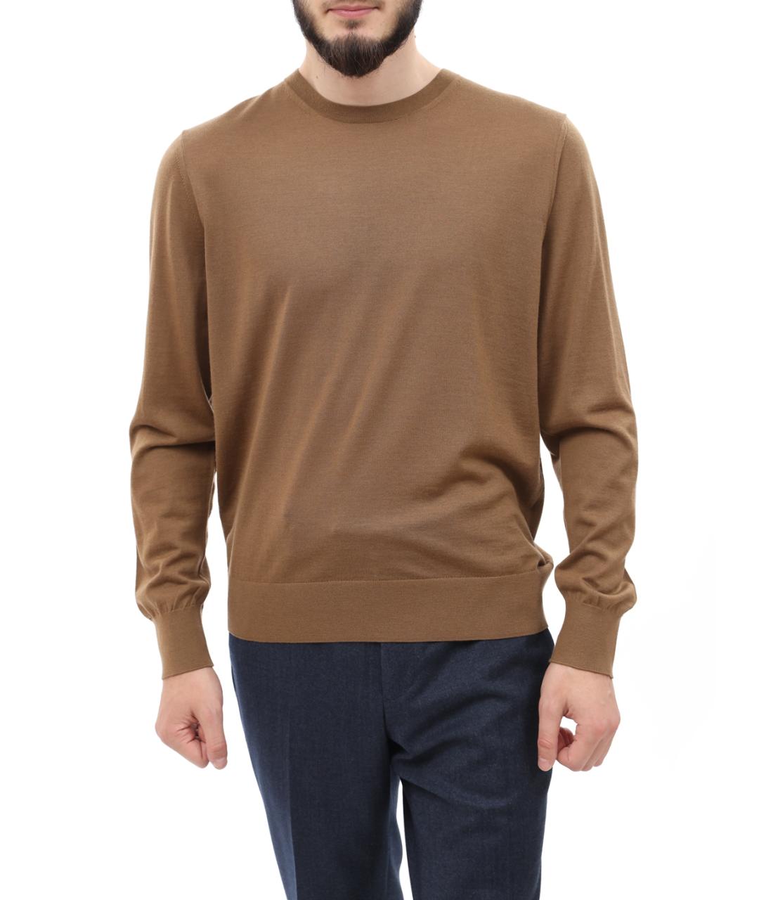 ZZEGNA Бежевый шерстяной джемпер / свитер, фото 1