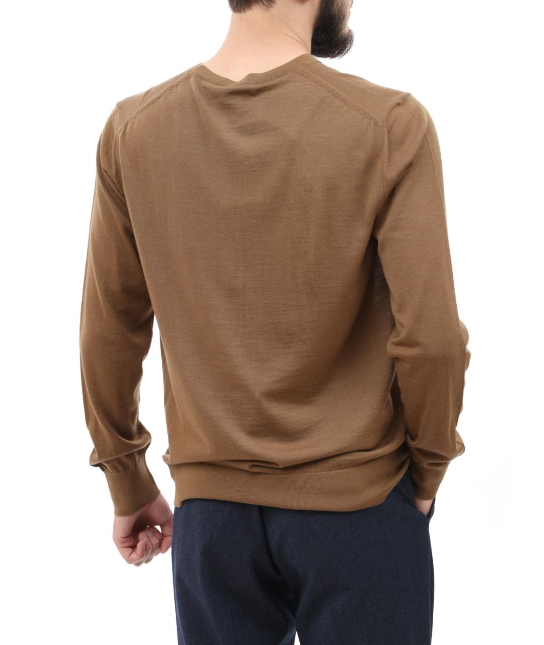 ZZEGNA Бежевый шерстяной джемпер / свитер, фото 2