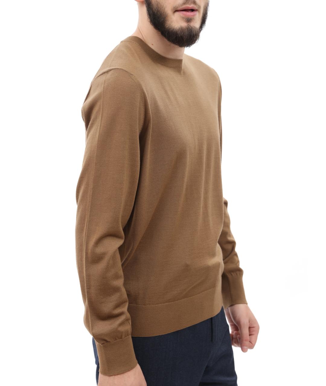 ZZEGNA Бежевый шерстяной джемпер / свитер, фото 3